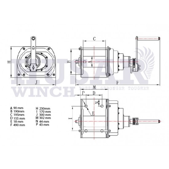 Βίντσι Χειρός 2T Husar Winch