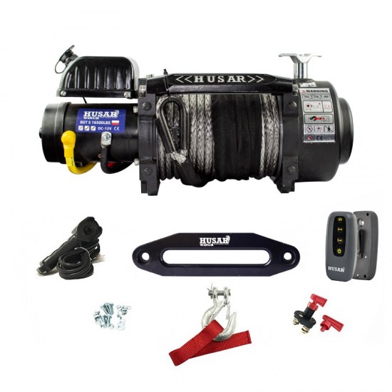 Βίντσι Ηλεκτρικό με Συνθετικό Σχοινί BST S 16500lbs 24V Husar Winch