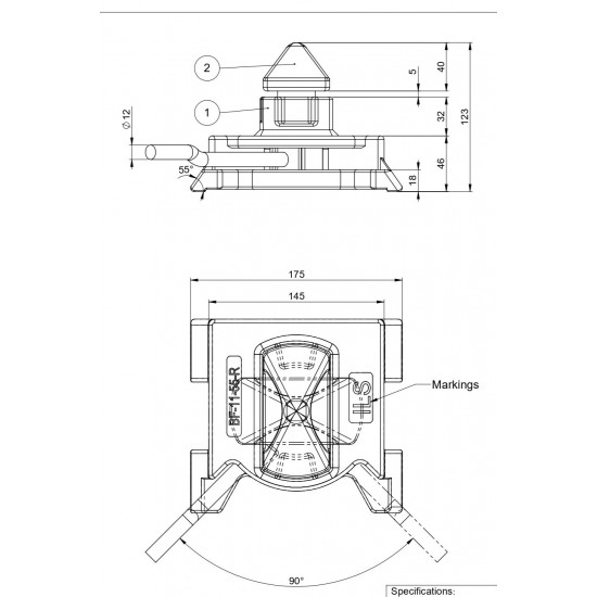 Longitudinal U-Frame Twistlock 55° Right Blocking BF-11-55-R ILS