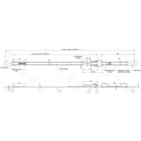 Ιμάντας Πρόσδεσης Αυτοκινήτων MBL 1.5t 2m CARL-15 ILS