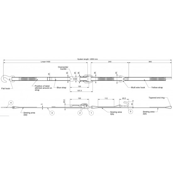 Ιμάντας Πρόσδεσης Αυτοκινήτων MBL 1.5t 2.65m CARL-15L ILS
