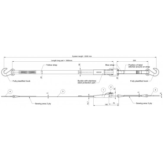 Ιμάντας Πρόσδεσης Αυτοκινήτων MBL 2t 2m CARL-20 ILS