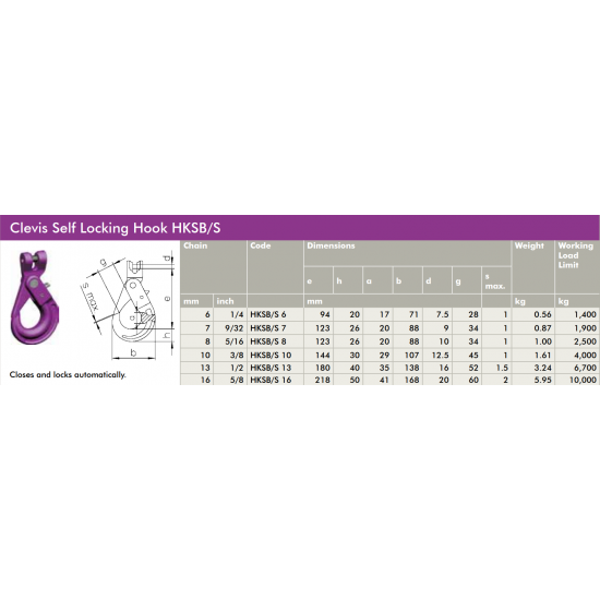 Γάντζος Ανύψωσης Με Πίσω Ασφάλεια HKSB/S Grade 100 KWB