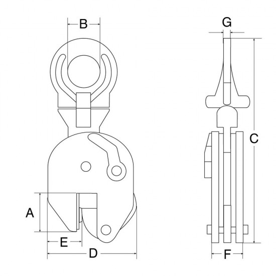 Αρπάγη Λαμαρίνας Κάθετης Ανύψωσης 1t 0-25mm CU-H REMA