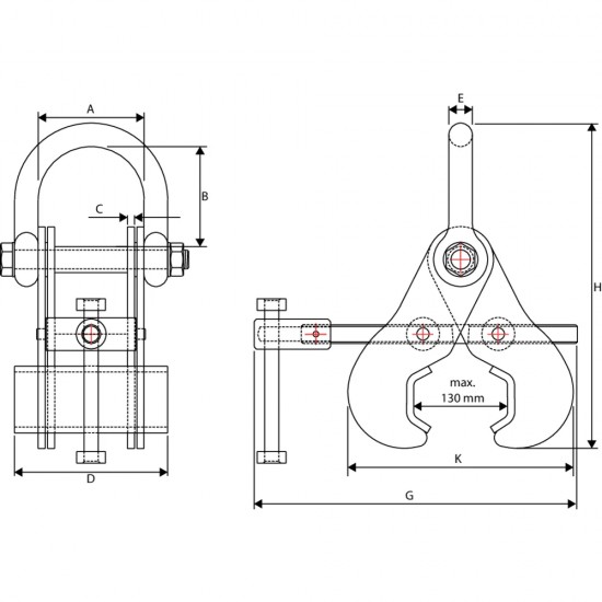 Αρπάγη Κάθετης Ανύψωσης Σιδηροτροχιών 5t Superclamp R2 REMA